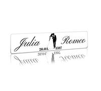 Finest Folia Plaque d'immatriculation de Mariage personnalisée - Autocollant avec Noms & Date - décoration Voiture Mariage, Couple marié (06 Mariée et Marié, Insert en Plastique)
