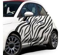 Finest Folia XXL Motif zèbre 200x60cm Autocollant pour voiture bus moto Autocollant auto Décor Tuning Zèbre Camouflage Sticker Motif zèbre Accessoire auto Design Film KX092 (02 noir mat)