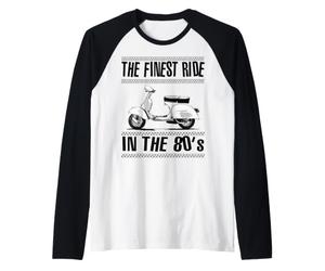 Finest Ride in The 80s Ska Reggae Mod Scooter Bicolore Manche Raglan