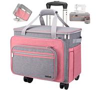 FINESUN Étui de transport pliable 3 en 1 pour machine à coudre Brother, Singer, Bernina et la plupart des machines Rose