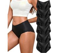 FINETOO Culotte sans Coutures pour Femme, Taille mi-Haute, Bordure festonnée, Couvrant entièrement Les Fesses，XL