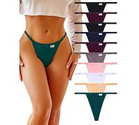 FINETOO G String Tanga Femmes Lot de 10 Coton Sans Couture T-Back Thongs Culottes Femmes avec Tour de Taille Ajustable Sous-vêtements Sexy S-XL, L