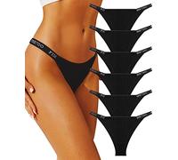 FINETOO Lot de 6 Slips brésiliens Femme Coton sous-vêtements Femme Set Brésil Slip Sport Hipster Sexy Panties Multipack S-XL