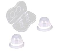 Finever Nipplesuckers Correcteur de mamelon pour plats inversés pour allaitement, nouveau-né, mère ou femme, sucer le sein en silicone avec étui transparent 1 paire