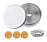 FINEVERNEK 12PCS Emporte Piece Rond, Emporte-pièces Patisserie en Acier Inoxydable, Round Cookie Cutters, Emporte pièce Cuisine Biscuits Rond, Cercle Patisserie pour Pâtes à Sucre avec Boîte Ronde