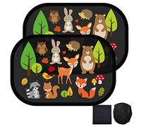 FINEVERNEK 2 Pièces Pare-Soleil Auto-Adhésifs pour Enfants/Bébé et Animaux pour Fenêtre Latérale de Voiture Protection UV,49X31.5cm,avec Chiffon de Nettoyage