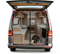 FINEVERNEK Moustiquaire pour Porte Arrière de Voiture Compatible avec VW T5 T6, Fermeture éclair Magnétique Pare Soleil, Rideau de Séparation Amovible, Anti-Insectes Protection Solaire Voyage Camping
