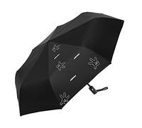 Finex Mickey Mouse Parapluie de golf pliable avec ouverture automatique et poignée à un bouton et dragonne Noir