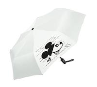 Finex Tête de Mickey Mouse - Parapluie de golf compact pliable avec ouverture automatique, poignée à un bouton et dragonne Blanc