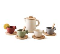 Finge Play Tea Party Set de thé pour petites filles | Ensemble de jouets de temps de thé princesse en bois, design éducatif au design esthétique pour la journée des enfants, les anniversaires et les