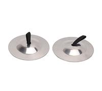 Finger Cymbals for Belly Dance | Pure Copper Finger Bells with Elastic Loops | Sturdy & Easy Grip for Parties/Performances/Holidays | 2Pcs Set (Argent)
