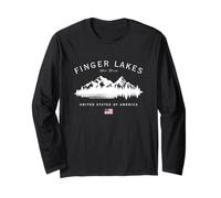 Finger Lakes New York USA Drapeau Américain Montagnes Manche Longue