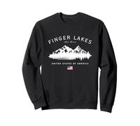 Finger Lakes New York USA Drapeau Américain Montagnes Sweatshirt