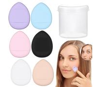 Finger Puff, Air Cushion Powder Sponge, Small Powder Puff, Loose Powder Puff, Makeup SpongeFacial Makeup Sponges Set Of 6 - Loose Powder Puff With Small Case For Women & Girls Makeup Setting Wet & Dry