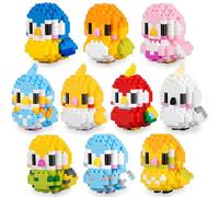 Finger Rock Lot de 10 mini figurines d'animaux de perroquet, micro briques, oiseaux, animaux, blocs de construction, modèle de fête d'animaux, cadeau d'anniversaire créatif pour adultes ou jeunes