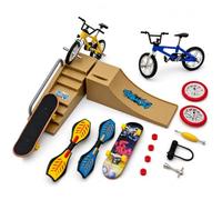 Finger Skate,Kit de Skate Parc pour Skateboard,Mini Finger Skate Park | Finger Skateboard Ramp Set avec 4 Finger Skate + 2 Mini Velo Doigt + Skatepark, Jouets éducatifs, Jouets d'éveil
