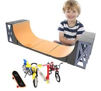 Finger Skate Park Kit - Mini Set de Skater, Toy Fingerboards | Petite allée d'obstacles pour avec Outils de réparation, réglages de Touches pour et Qui apprennent Les Tours de