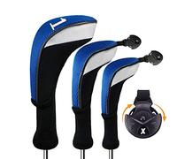 FINGER TEN Couvre Club De Golf Bois Housses Interchangeables sans Etiquette Hybrid Driver Fairway Set, Golf Club Head Cover Femme Homme Enfant Cadeaux en Plein Air