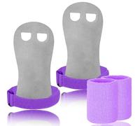 FINGER TEN Ensemble de poignées de gymnastique pour filles, jeunes enfants, poignées de barre de protection de la paume pour kettlebells, sport, tennis, entraînement, yoga, athlétisme (violet, taille