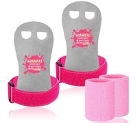 FINGER TEN Ensemble de poignées de gymnastique pour filles, jeunes enfants, poignées de protection de la paume pour kettlebells, sport, tennis, entraînement, yoga, athlétisme (rose, taille XS)