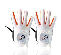 FINGER TEN Gants De Golf Enfant Main Gauche Droite Lot De 2，Respirants AntidÉRapants Gant Confortable Durable pour Garçons Et Filles Taille Petit Moyen Grand XL (Rouge, Large (Age 7-8 Left))