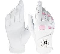 FINGER TEN Gants De Golf Femme Main Gauche Droite en Cuir Cabretta Marqueur De Balle， Gant Durable Confortable Doux Taille S M L XL (Main Droite (Worn on Right Hand), M)