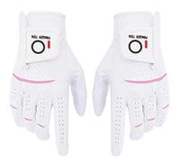FINGER TEN Gants De Golf Femme Paire de Valeur ou Lot De 2, Gant Main Gauche Droite Temps pluvieux Confortable Doux Taille XS à XL (1 Paire, L)