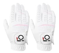 FINGER TEN Gants De Golf Femme Paire de Valeur ou Lot De 2, Gant Main Gauche Droite Temps pluvieux Confortable Doux Taille XS à XL (Main Droite (Worn on Right Hand), L)