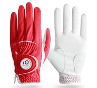 FINGER TEN Gants de golf pour homme droitier et gauche en cuir avec marqueur de balle, lot économique toutes saisons, gants de golf pour homme résistants à l'usure et à la prise en main stable pour