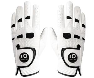 FINGER TEN Gants de Golf pour Homme Main Gauche Droite avec Marque-Balle 1 Paire,Weathersof Grip Doux et Confortable Taille ajustée S M ML L XL (XL)