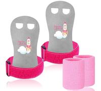 FINGER TEN Gants Gym Enfant/Adulte Manique Protection Paumes with Bracelets de Sport Bande Paire, Gants Protection Paumes pour Exercice Traction/Crossfit/Barre/Gymnastique (Fusée, M)