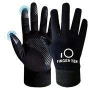 FINGER TEN Gants Velo Enfant Hiver Chaud Sport Anti-DÉRapant avec ÉCran Tactile Tactile Paire Valeur, Gant Running Jeunes Garçons Garçons Filles Ecole (M, Noir)