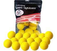 FINGER TEN Lot de 12 balles d'entraînement de golf en mousse élastique souple - Balles d'entraînement à fossettes - Pour entraînement au golf, au bureau, à l'intérieur ou à l'extérieur - Jaunes