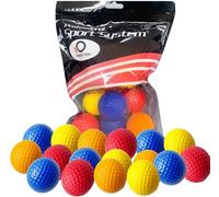 FINGER TEN Lot de 24 balles d'entraînement de golf élastiques en mousse souple - Balles d'entraînement à fossettes pour le golf, la maison, le bureau - Couleurs mélangées