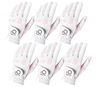 FINGER TEN Lot de 6 Gants de Golf pour Femme Main Gauche et Droite pour Toutes Les Saisons - Adhérence supplémentaire Gauche et Droite - Taille S M L XL (6 Pack Rose, Medium, Gauche)