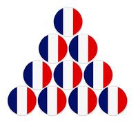 FINGER TEN Marqueur de Balle de Golf émail pour Chapeau de Golf magnétique Clip ou Un relève-Pitch différents Motifs Assortis Value 10 Pack (France Flag)