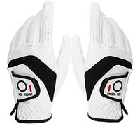 FINGER TEN Paire de gants de golf pour homme main gauche et droite en cuir cabretta toutes saisons - Grip de pluie - Respirants, résistants à l'usure, durables, flexibles et confortables (taille L,
