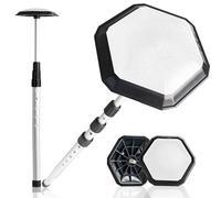 FINGER TEN Sac de voyage de golf, housse de protection en aluminium réglable, 4 sections télescopiques, système de support pour sac de golf, durable et portable (blanc et noir)