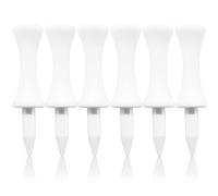 FINGER TEN Tees de Golf Plastique étape Down Outil Accessoire 60 Counts, 6 Taille Tee 2 3/4, 2 1/4, 2,1 3/4,1 1/2, 1 1/4 Pouce Durable Professionnel (60Tees-2’’- Blanc, Blanc)