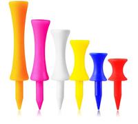 FINGER TEN Tees de Golf Plastique étape Down Outil Accessoire 60 Counts, 6 Taille Tee 2 3/4, 2 1/4, 2,1 3/4,1 1/2, 1 1/4 Pouce Durable Professionnel (Mixed, 60Tees-Mixed)