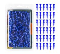 FINGER TEN Tees de Golf Plastique étape Down Outil Accessoire 60 Counts, 6 Taille Tee 2 3/4, 2 1/4, 2,1 3/4,1 1/2, 1 1/4 Pouce Durable Professionnel (60Tees-1 1/2’’- Bleu, Bleu)