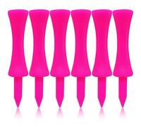 FINGER TEN Tees de Golf Plastique étape Down Outil Accessoire 60 Counts, 6 Taille Tee 2 3/4, 2 1/4, 2,1 3/4,1 1/2, 1 1/4 Pouce Durable Professionnel (60Tees-2 1/4’’-Rose, Rose)