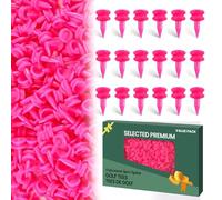 FINGER TEN Tees de Golf Plastique étape Down Outil Accessoire 60 Counts, 6 Taille Tee 2 3/4, 2 1/4, 2,1 3/4,1 1/2, 1 1/4 Pouce Durable Professionnel (Rose, 60Tees-1’’- Rose)