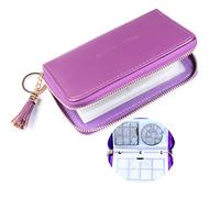 FingerAngel 24 emplacements pour plaque de stamping pour ongles - Rond - Carré - Rectangulaire - Pour nail art - Violet