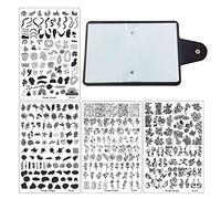 FingerAngel Lot de 4 plaques d'estampage pour nail art avec plaques d'image, collection d'outils de manucure XL11-14