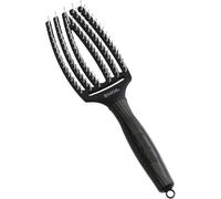 Fingerbrush Care Iconic Medium Black Nylon Bristle Hair Brush for Gentle Detangling & Healthy Hair
