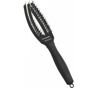 Fingerbrush Care Iconic-Small-Black-Boar Bristle & Nylon Detangling Brush For Healthy And Shiny Hair