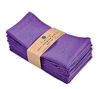 FINGERCRAFT Lot de 12 Serviettes de Table en Tissu mélangé Coton Lin spécial Pâques, qualité supérieure, Coins en Onglet pré-rétrécis (Violet)