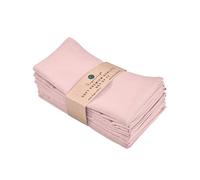 FINGERCRAFT Lot de 12 Serviettes en Tissu lavables en Tissu Coton et Lin Blush, qualité supérieure, Coins biseautés pour Une Utilisation Quotidienne Les Serviettes sont pré-rétrécies Rose poudré