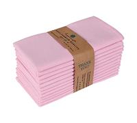 FINGERCRAFT Lot de 12 Serviettes en Tissu lavables en Tissu Coton et Lin, qualité supérieure, Coins à onglets pré-rétrécis Lavande